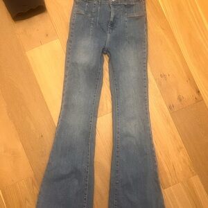 We The Free Light Blue High-Rise Flare Jeans